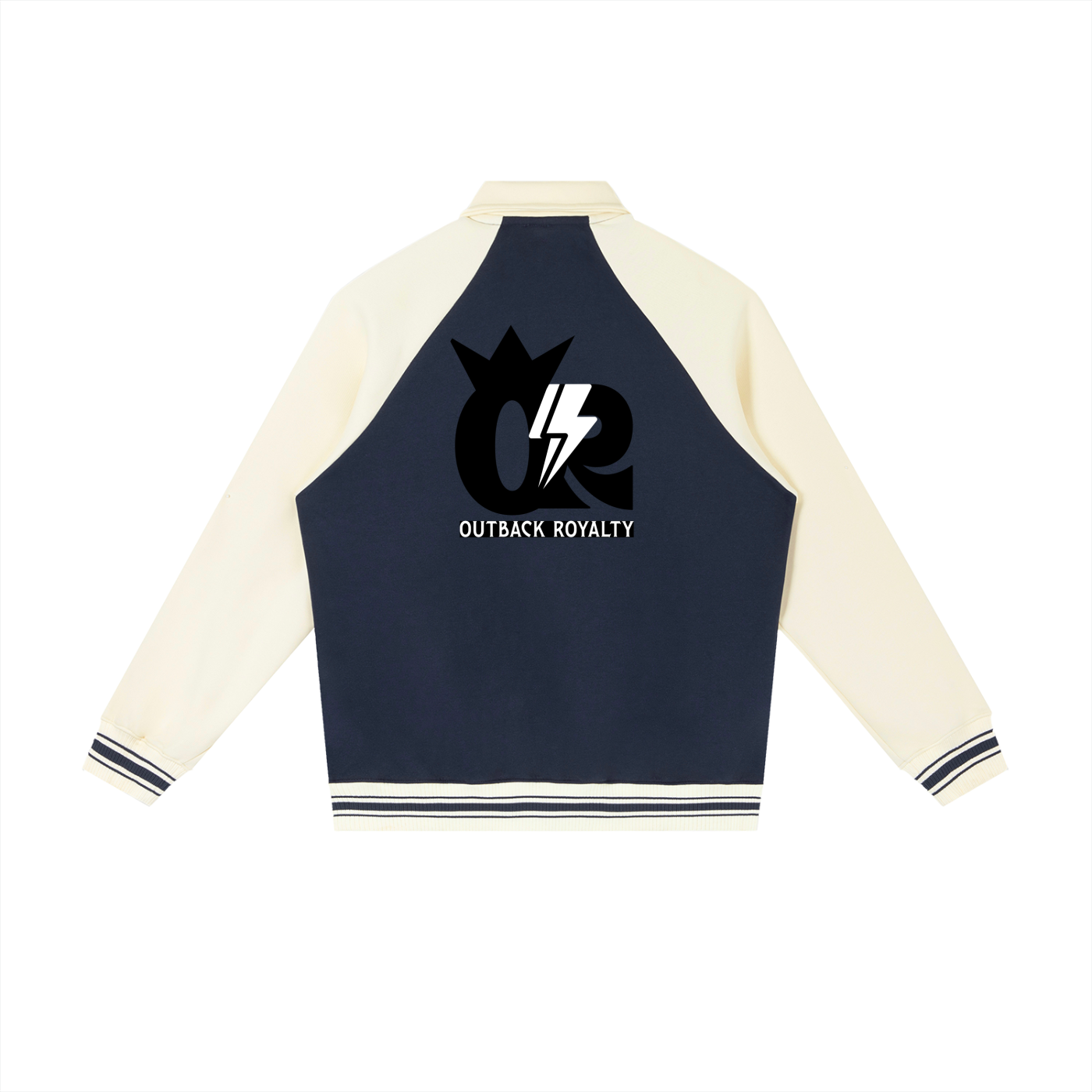 Contrast Raglan Sleeve Baseball Jacket