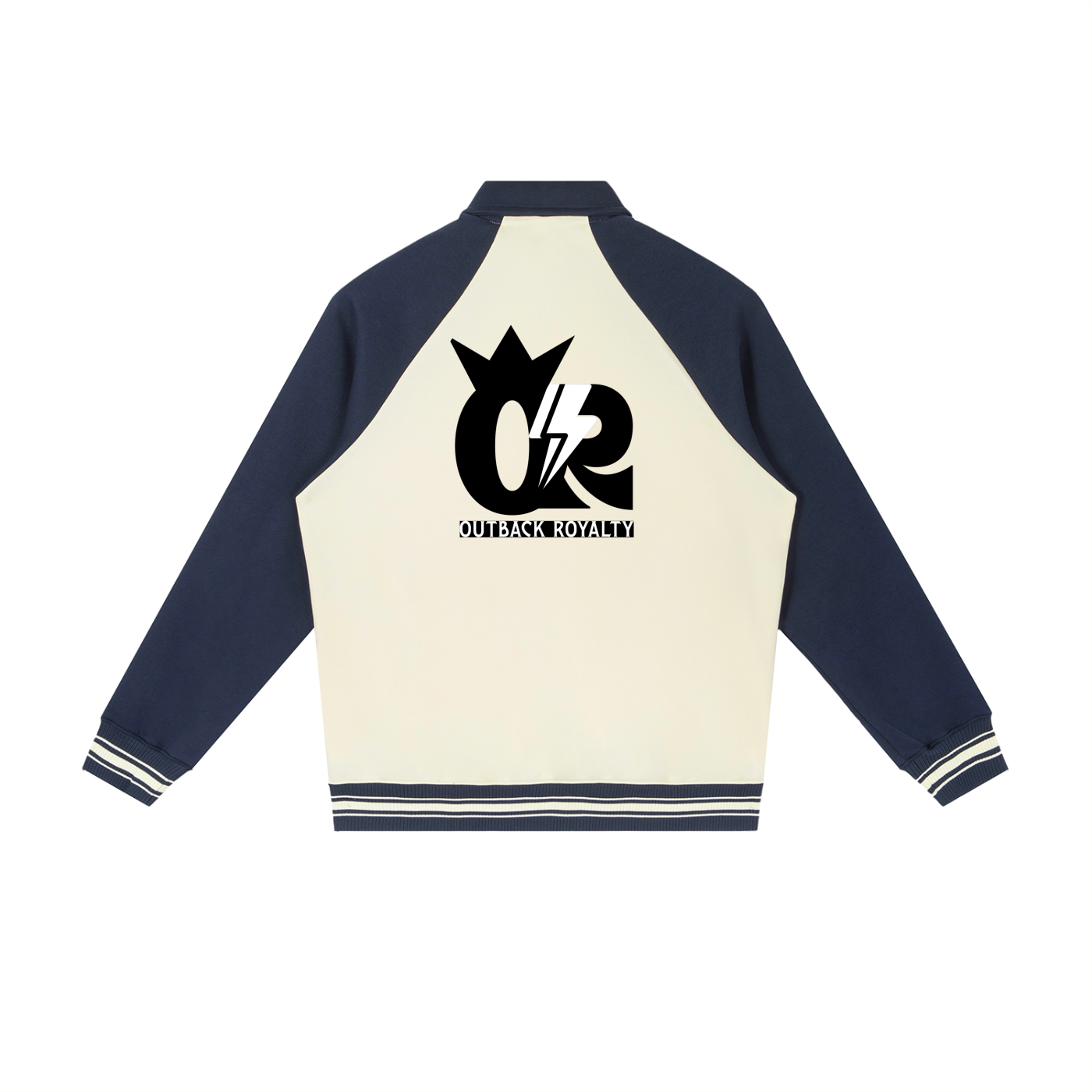 Contrast Raglan Sleeve Baseball Jacket