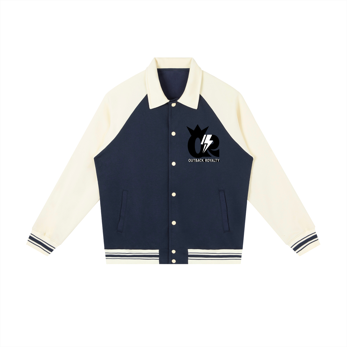 Contrast Raglan Sleeve Baseball Jacket