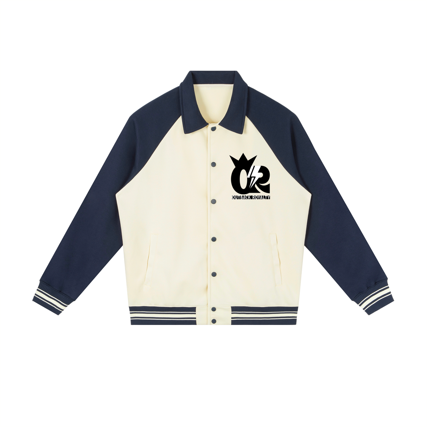Contrast Raglan Sleeve Baseball Jacket